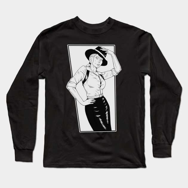 Detective Noir Long Sleeve T-Shirt by StedySlav